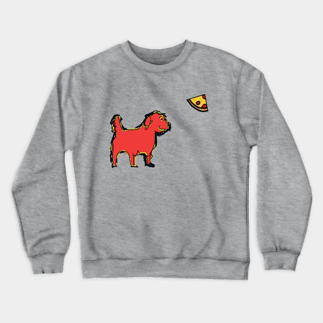 Cute Dog Found Food A Pizza Slice Crewneck Sweatshirt by ellenhenryart